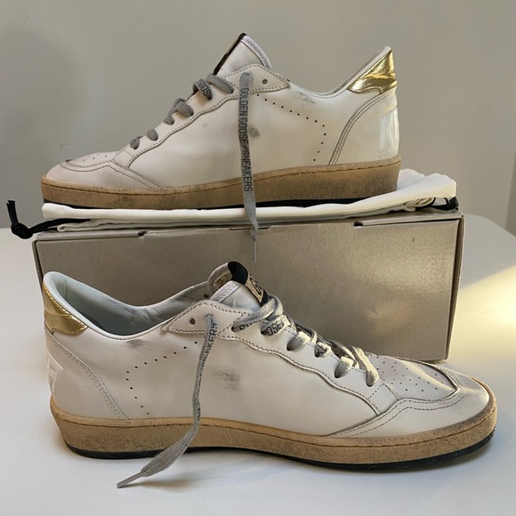 Golden Goose Ball Star Sneaker Milk White Leather/Gold sz 40 New in Box - Picture 5 of 13